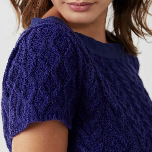 Free People Baby Cable Knit Tee Blue - Picture 4 of 12